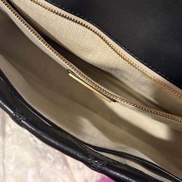 Tory Burch Black Quilted Leather Shoulder Bag- new